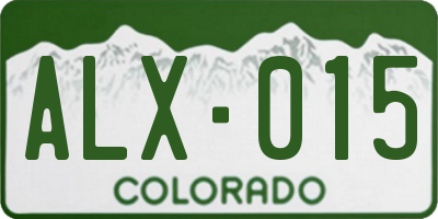 CO license plate ALX015