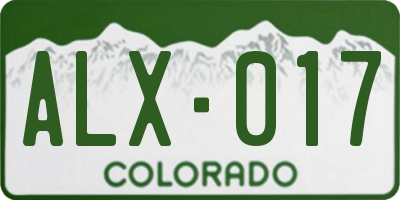 CO license plate ALX017