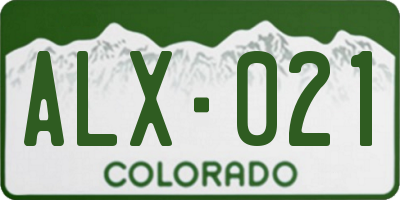CO license plate ALX021