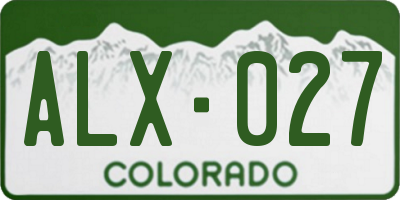 CO license plate ALX027