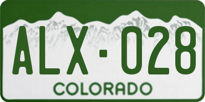 CO license plate ALX028