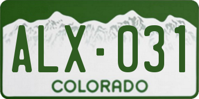 CO license plate ALX031