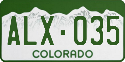 CO license plate ALX035