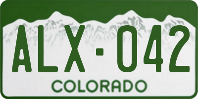 CO license plate ALX042