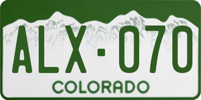 CO license plate ALX070