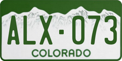 CO license plate ALX073