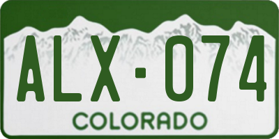 CO license plate ALX074