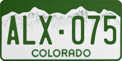CO license plate ALX075
