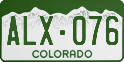 CO license plate ALX076