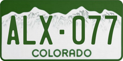 CO license plate ALX077