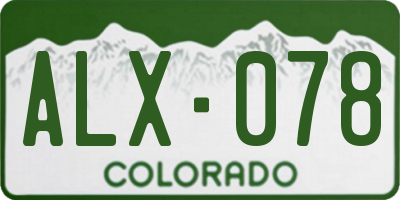 CO license plate ALX078