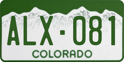 CO license plate ALX081