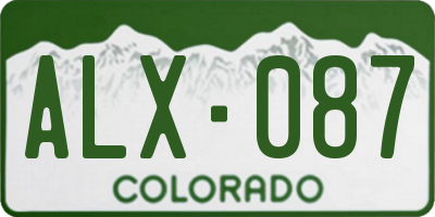 CO license plate ALX087