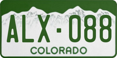 CO license plate ALX088