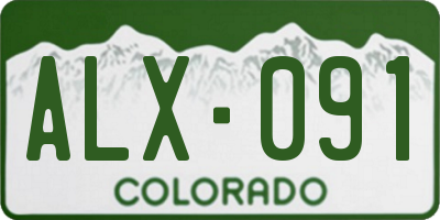 CO license plate ALX091