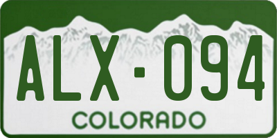 CO license plate ALX094