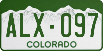 CO license plate ALX097
