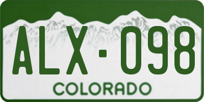 CO license plate ALX098