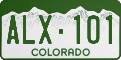 CO license plate ALX101