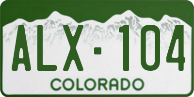 CO license plate ALX104
