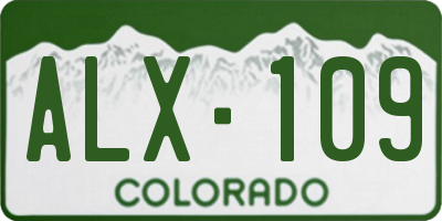 CO license plate ALX109