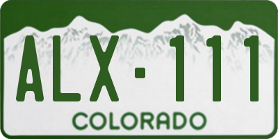 CO license plate ALX111