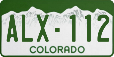 CO license plate ALX112