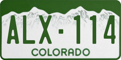 CO license plate ALX114