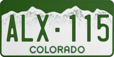 CO license plate ALX115