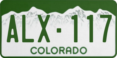 CO license plate ALX117
