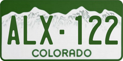 CO license plate ALX122