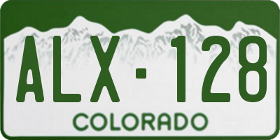 CO license plate ALX128