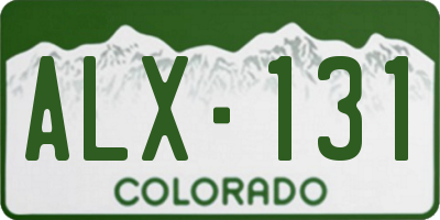 CO license plate ALX131