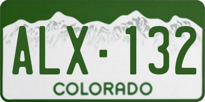 CO license plate ALX132