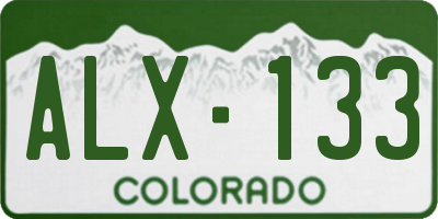 CO license plate ALX133