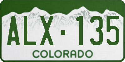 CO license plate ALX135