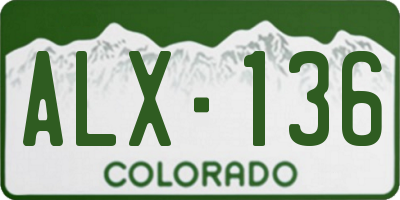 CO license plate ALX136