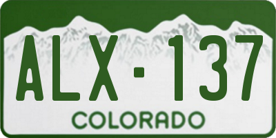 CO license plate ALX137