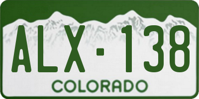 CO license plate ALX138