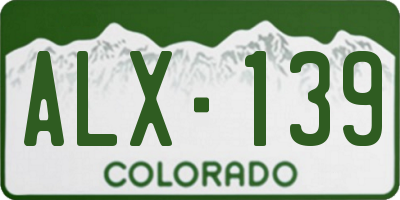 CO license plate ALX139