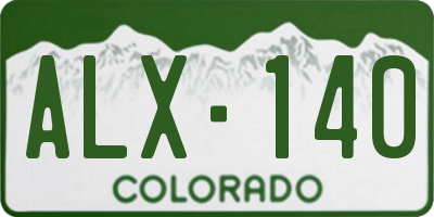 CO license plate ALX140