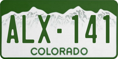 CO license plate ALX141