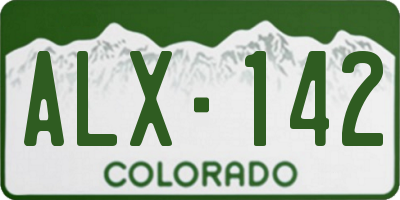 CO license plate ALX142