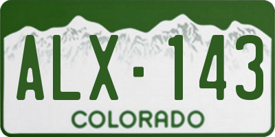 CO license plate ALX143