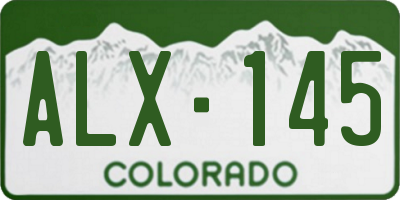 CO license plate ALX145