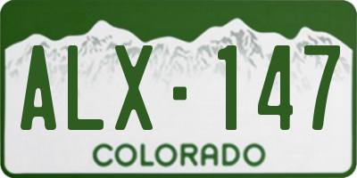 CO license plate ALX147