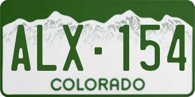 CO license plate ALX154