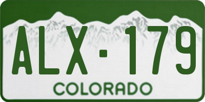 CO license plate ALX179