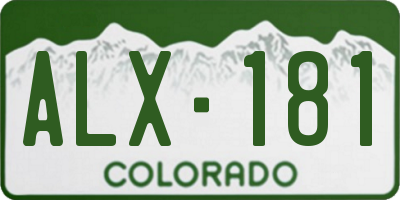 CO license plate ALX181