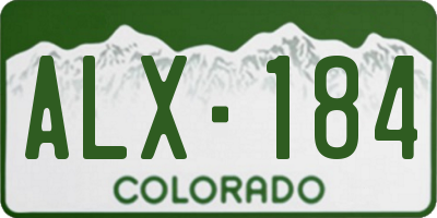 CO license plate ALX184